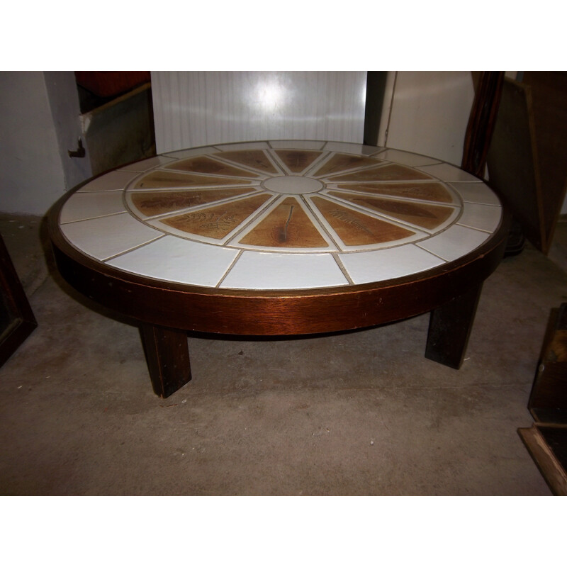 Vintage ceramic coffee table by Roger Capron