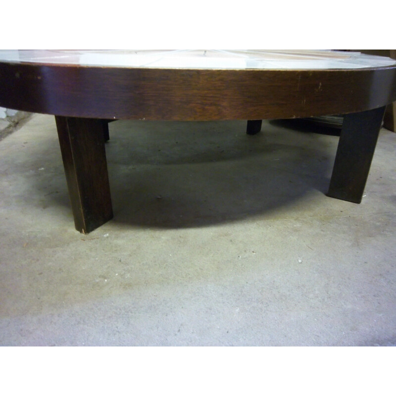 Table basse vintage en céramique par Roger Capron