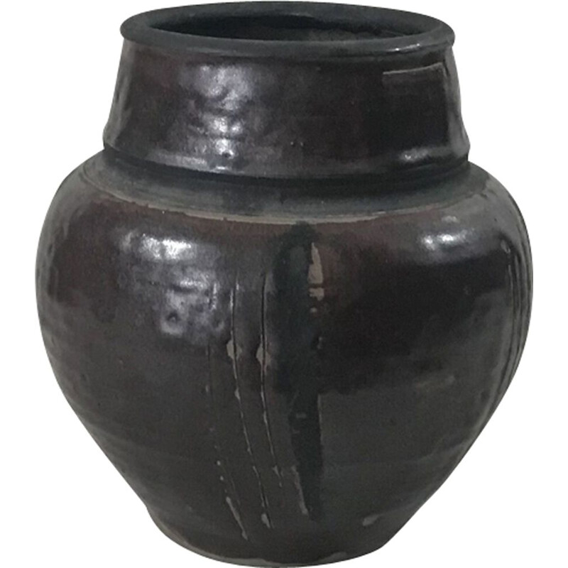 Vintage brutalist ceramic vase - 1960s