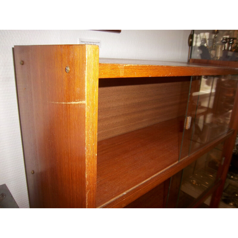 Vintage French showcase in teak