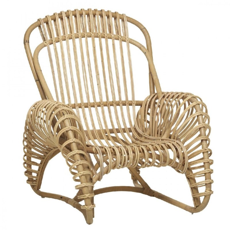 Vintage French armchair in rattan