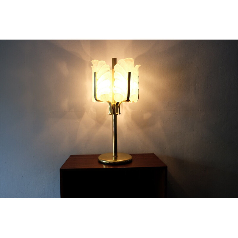 Vintage leaf table lamp by Carl Fagerlund for Orrefors