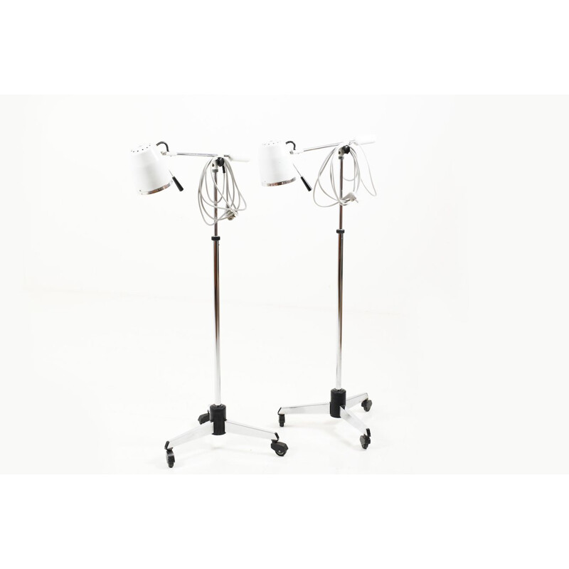 Set of 2 vintage metal floor lamps