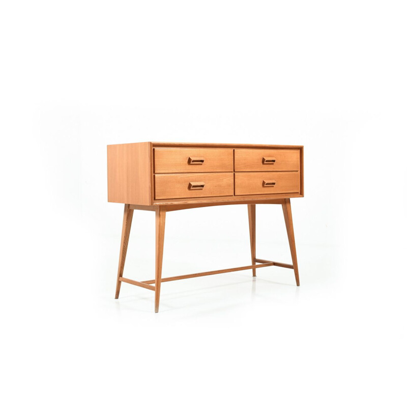 Vintage Scandinavian small sideboard in ash-tree