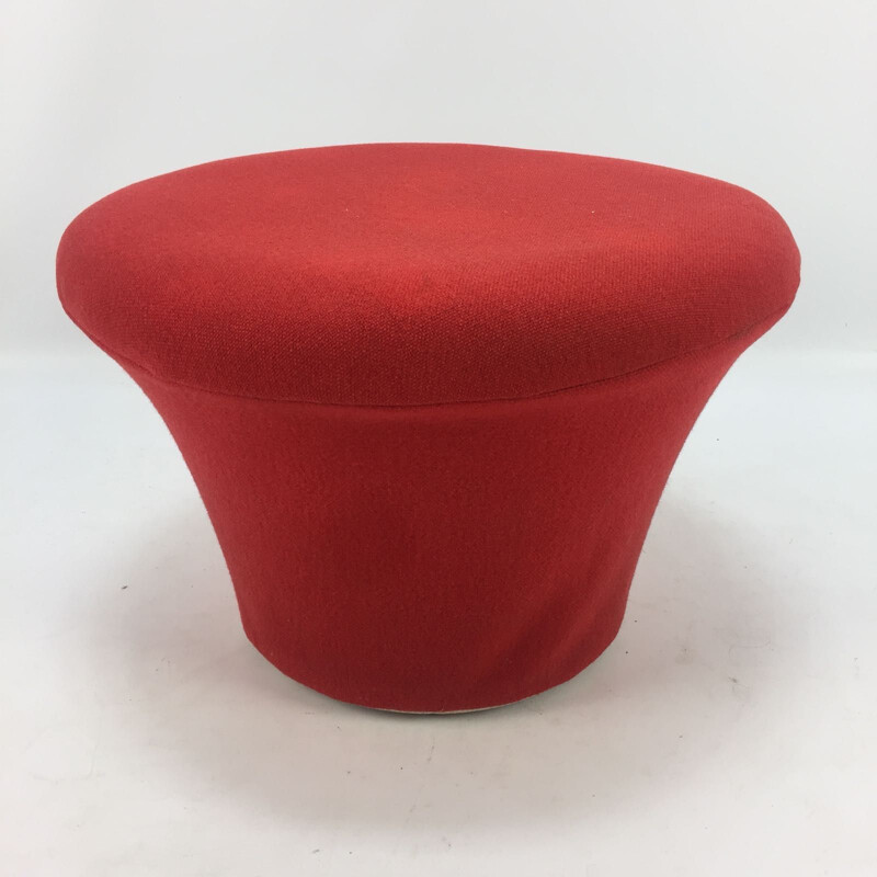 Vintage red "Mushroom" pouf by Pierre Paulin for Artifort