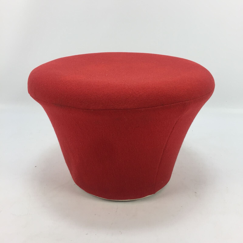 Vintage red "Mushroom" pouf by Pierre Paulin for Artifort