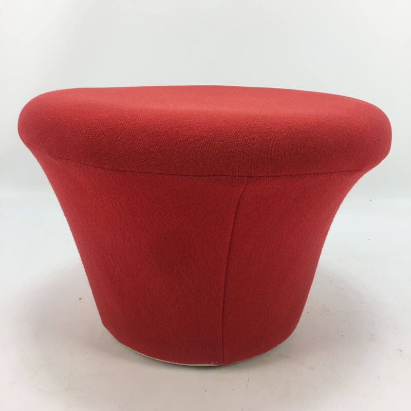 Vintage red "Mushroom" pouf by Pierre Paulin for Artifort