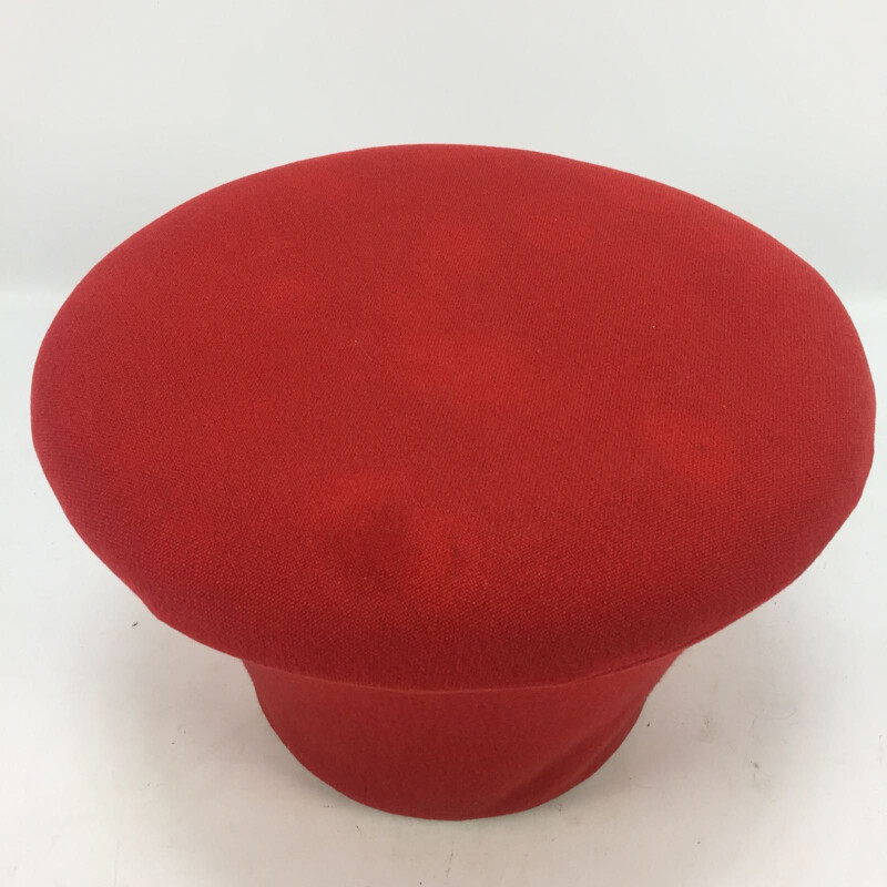 Vintage red "Mushroom" pouf by Pierre Paulin for Artifort