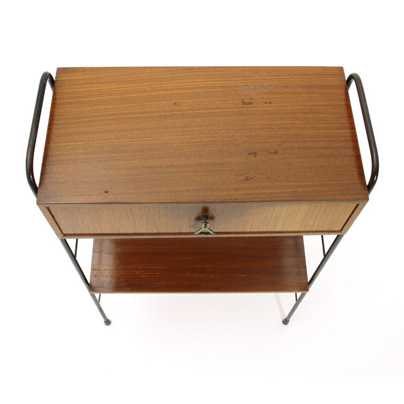 Vintage Italian bed side table in teak