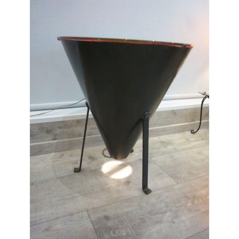 Vintage conical iron light table, 1970