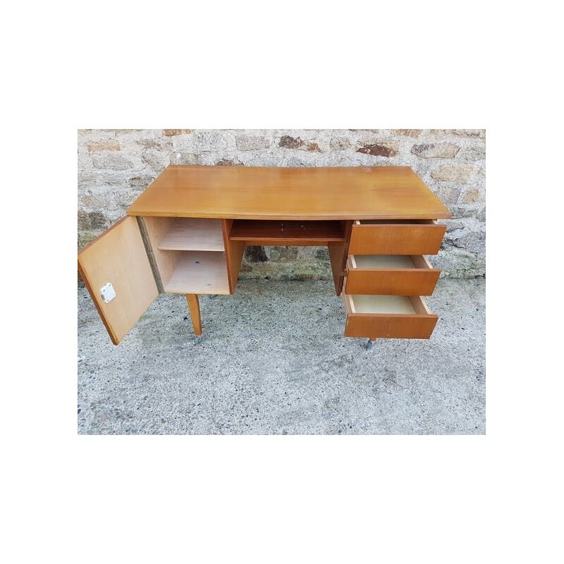 Vintage Scandinavian desk on wheels