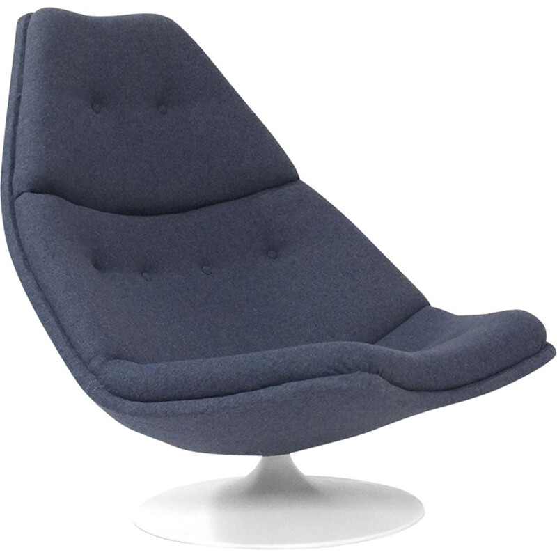 Vintage blue armchair "F591" by Geoffrey Harcourt for Artifort