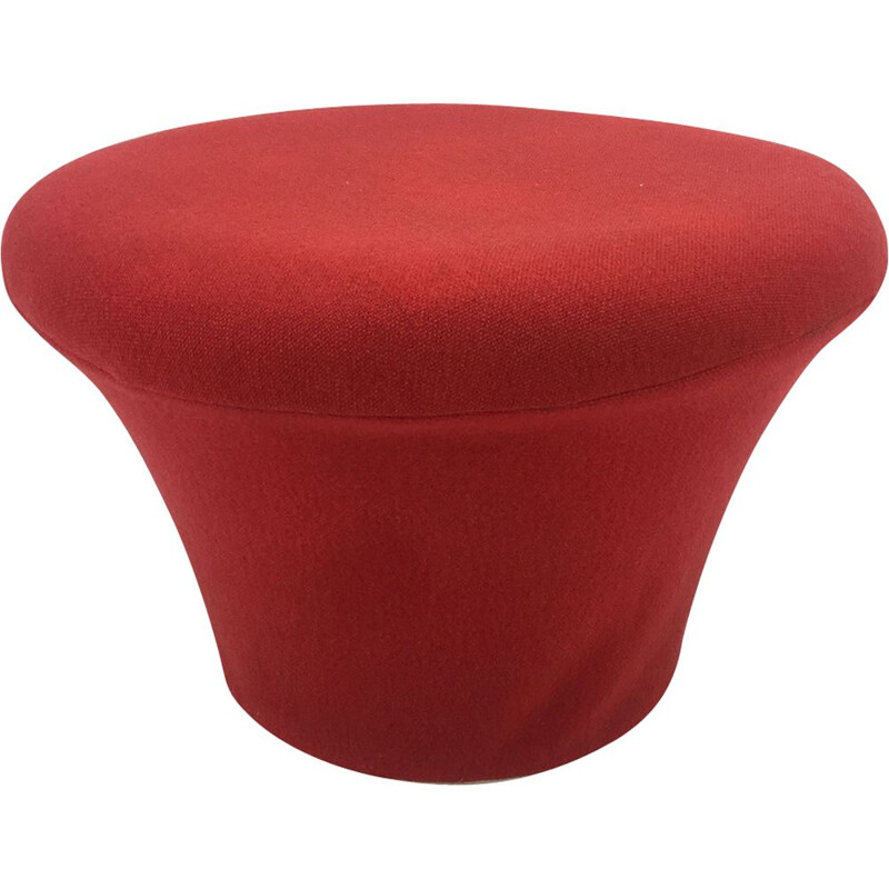 Vintage red "Mushroom" pouf by Pierre Paulin for Artifort