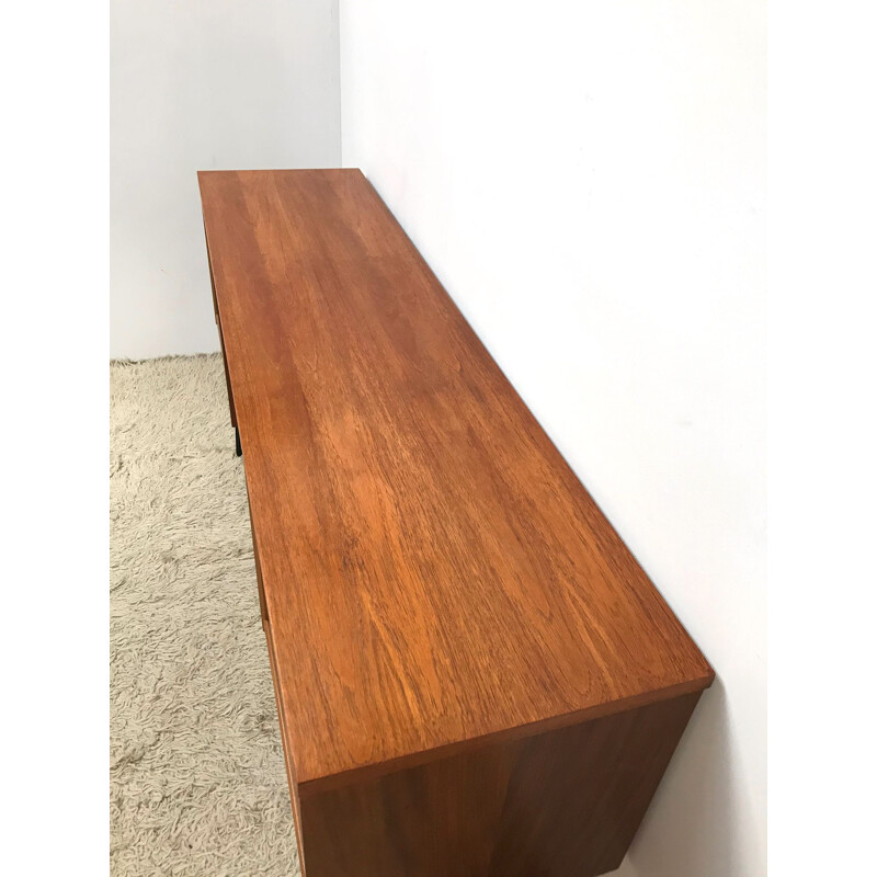 Vintage writing desk in teak with hairpin legs by Austinsuite