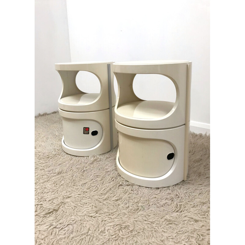 Set of 2 vintage plastic nightstands by Flair