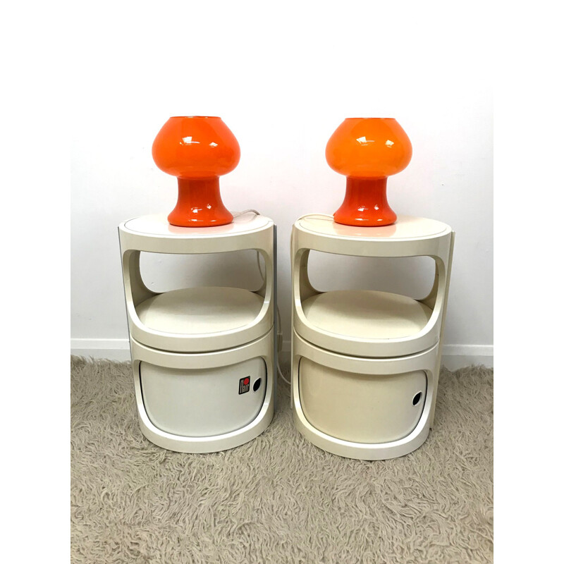 Set of 2 vintage plastic nightstands by Flair