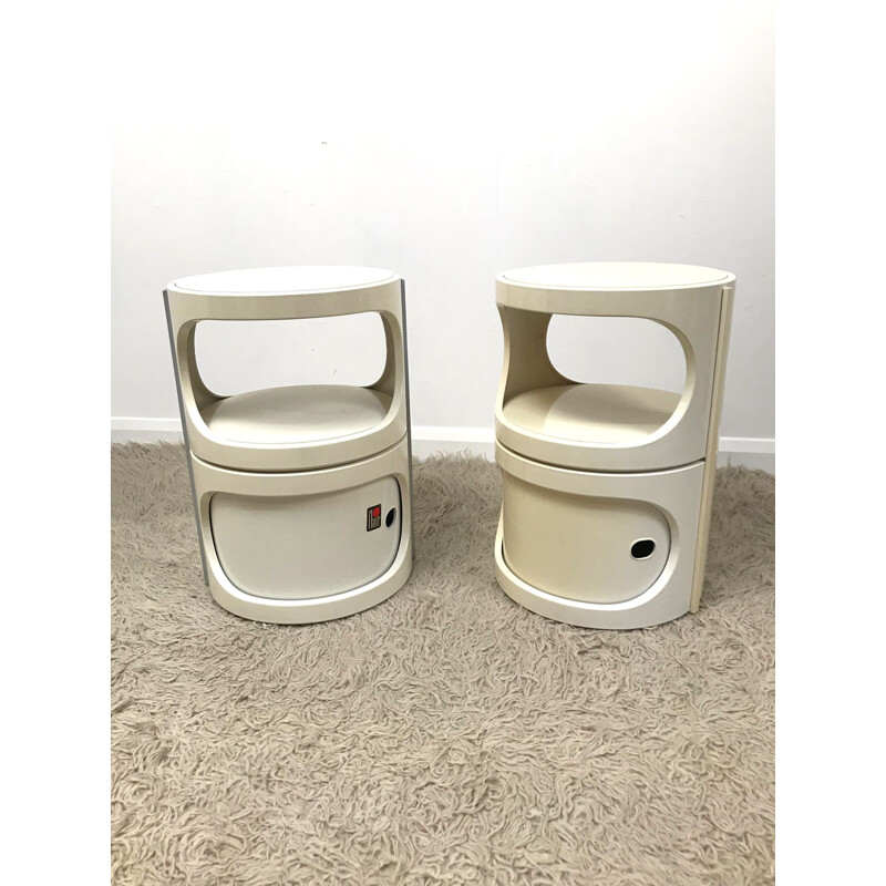 Set of 2 vintage plastic nightstands by Flair