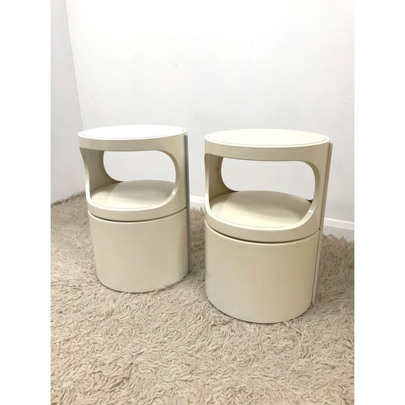 Set of 2 vintage plastic nightstands by Flair