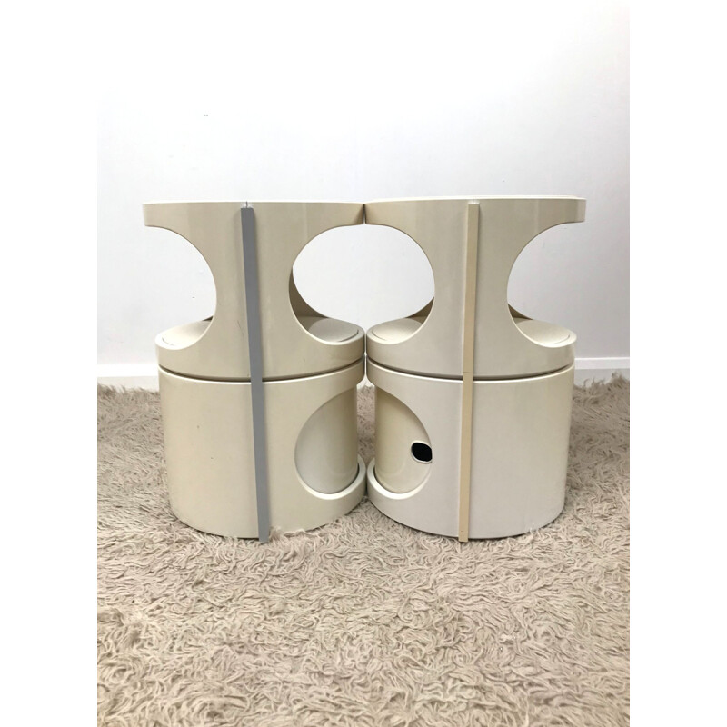 Set of 2 vintage plastic nightstands by Flair