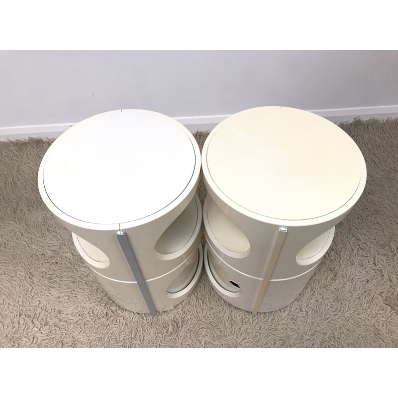 Set of 2 vintage plastic nightstands by Flair