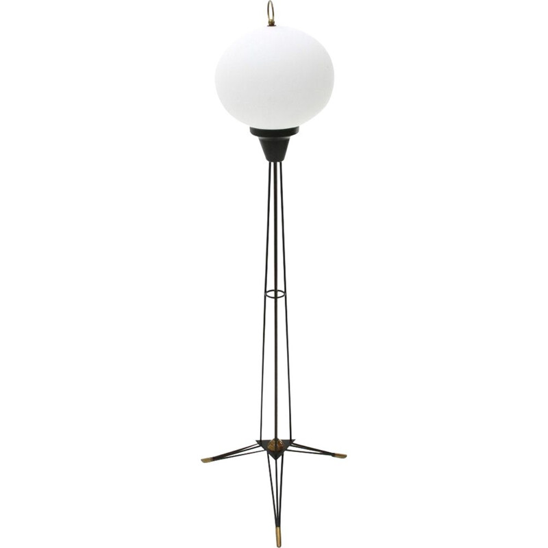 Vintage Italian floor lamp in opaline glass