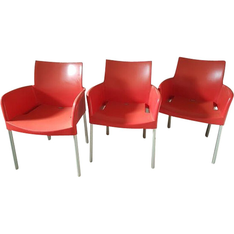 Vintage set of 3 armchairs for Pedrali 