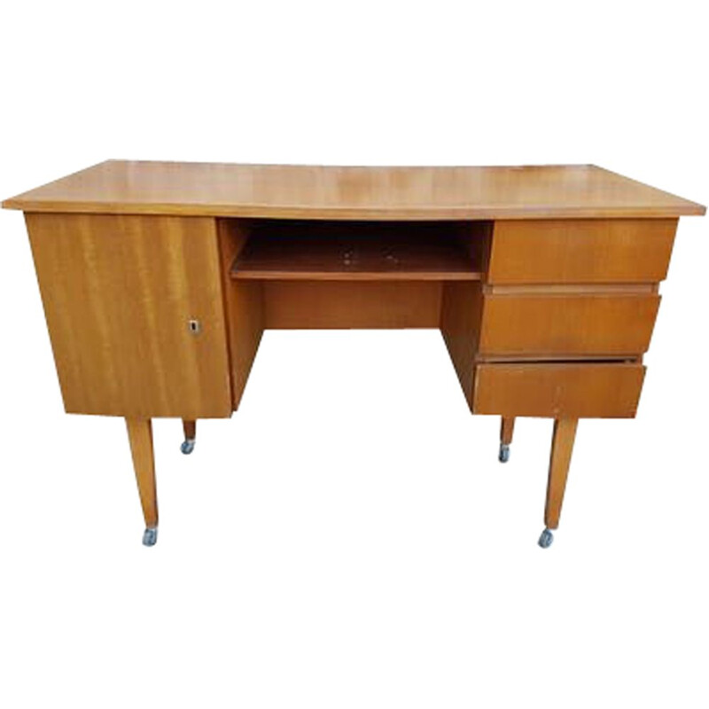 Vintage Scandinavian desk on wheels