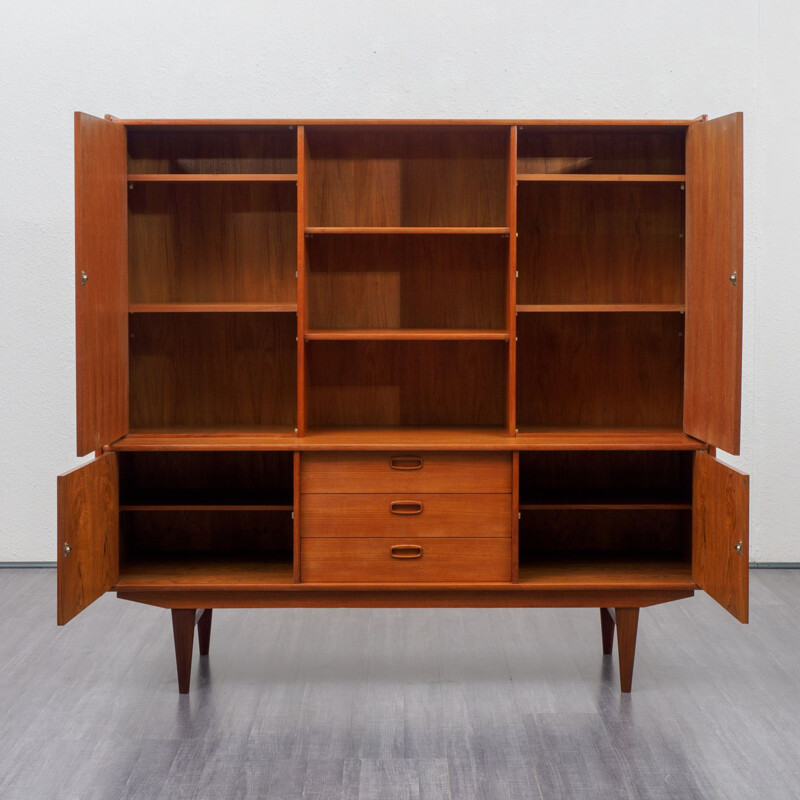 Vintage Belgian highboard in teak