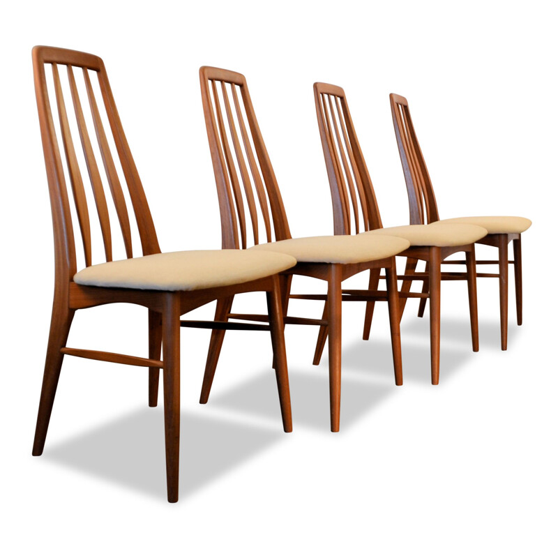 Set of 4 vintage Danish "Eva" chairs by Niels Koefoed