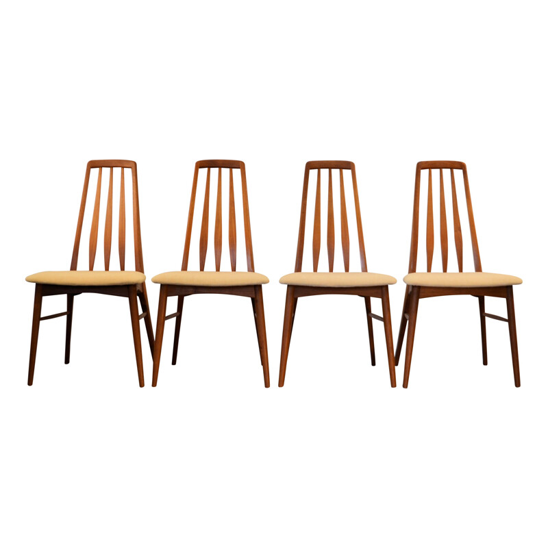 Set of 4 vintage Danish "Eva" chairs by Niels Koefoed