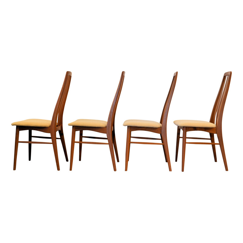Set of 4 vintage Danish "Eva" chairs by Niels Koefoed