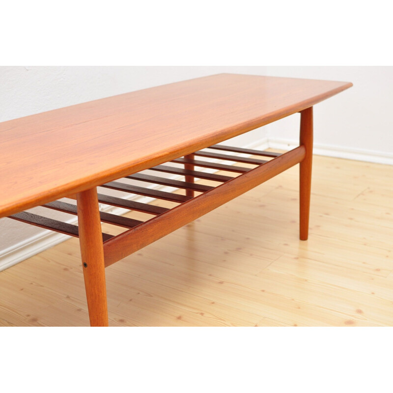 Vintage Danish coffee table in teak by Grete Jalk for Glostrup