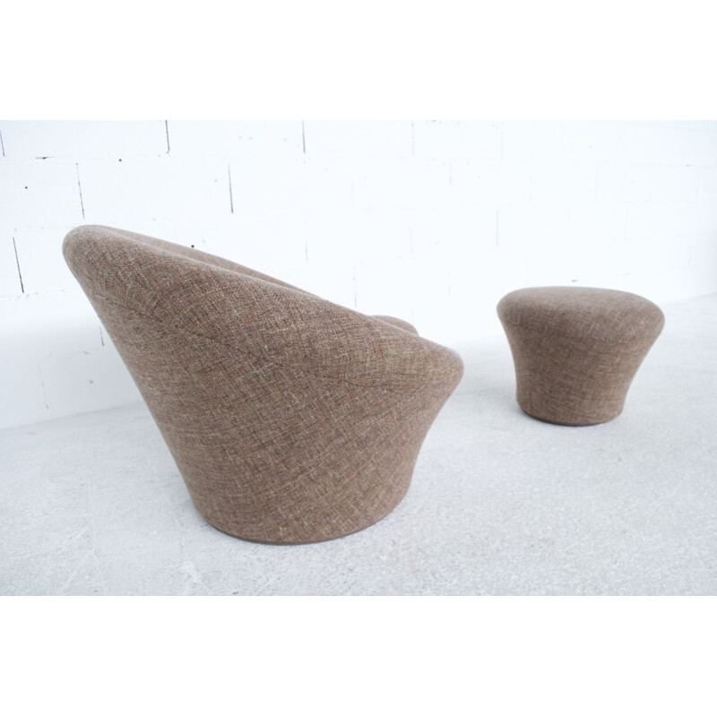 Vintage purple easy chair and ottoman Mushroom by Pierre Paulin for Artifort