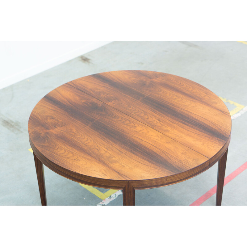 Vintage extendable dining table in rosewood by Severin Hansen Jr for Haslev Møbelsnedkeri 