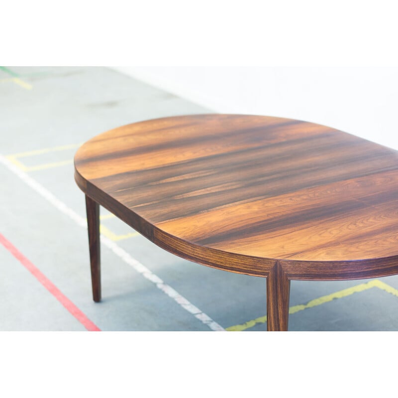 Vintage extendable dining table in rosewood by Severin Hansen Jr for Haslev Møbelsnedkeri 