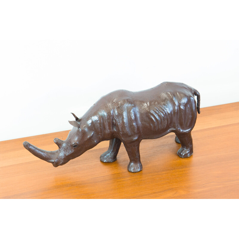 Rhinocéros vintage en cuir