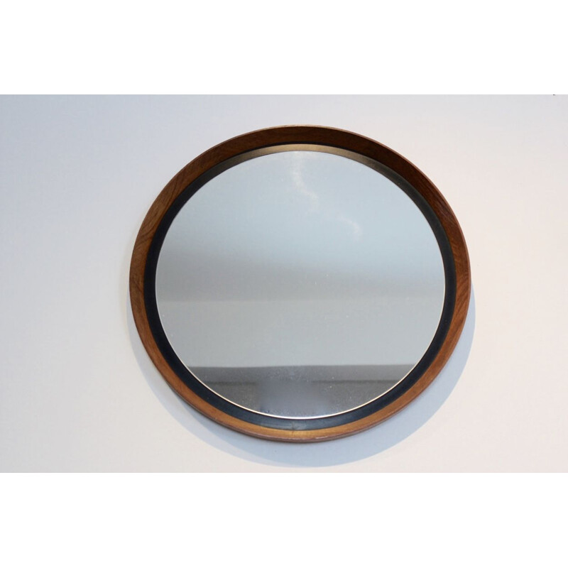 Vintage teak mirror by Uno and Östen Kristiansson for Luxus, Sweden 1950