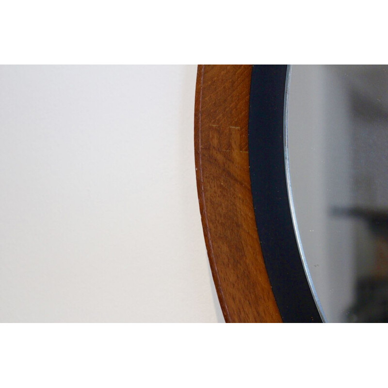 Vintage teak mirror by Uno and Östen Kristiansson for Luxus, Sweden 1950