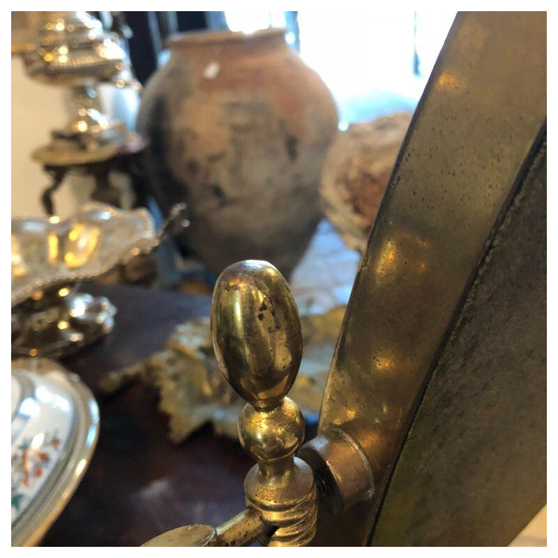 Miroir de table vintage italienne en laiton