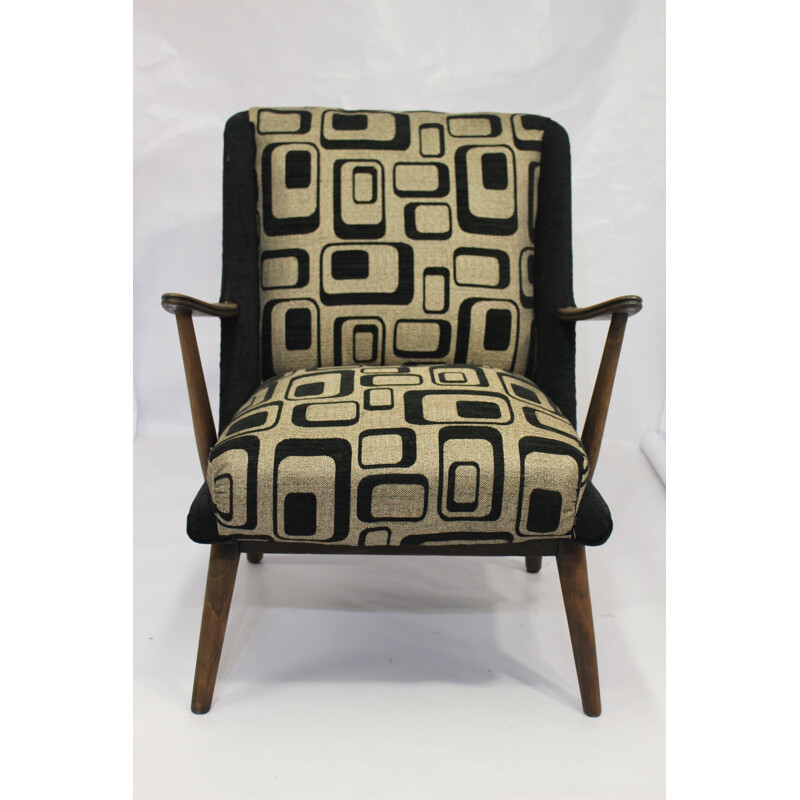 Vintage armchair in geometric fabric