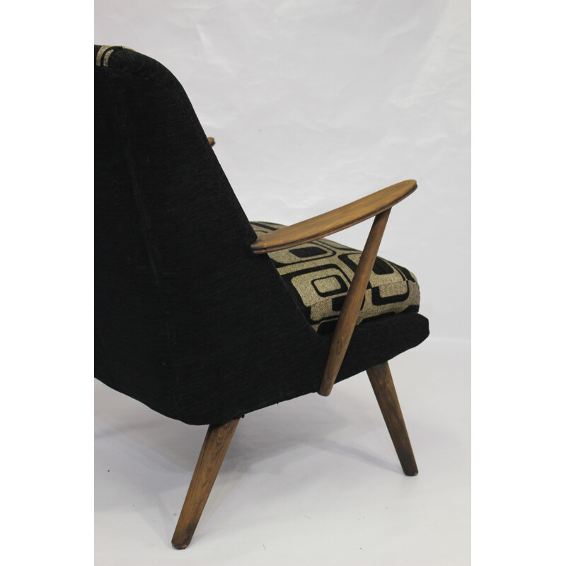 Vintage armchair in geometric fabric