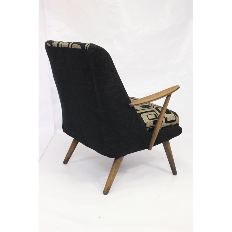 Vintage armchair in geometric fabric