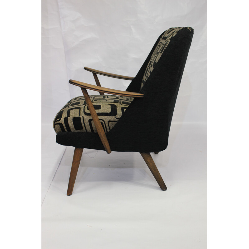Vintage armchair in geometric fabric
