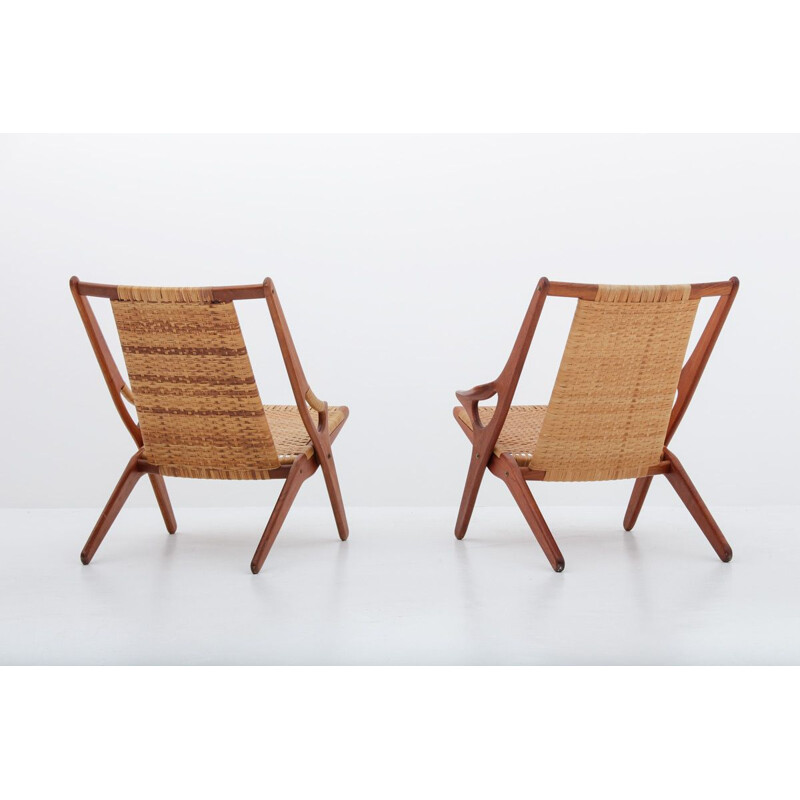 Suite de 2 fauteuils vintage danoises "300" par Arne Hovmand-Olsen