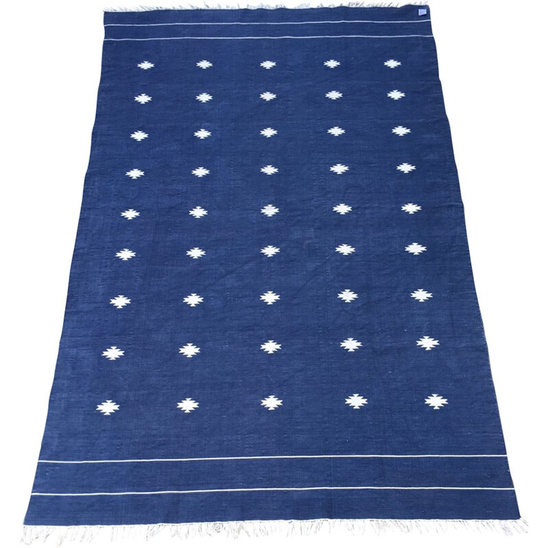 Vintage Kilim blue carpet by Habitat