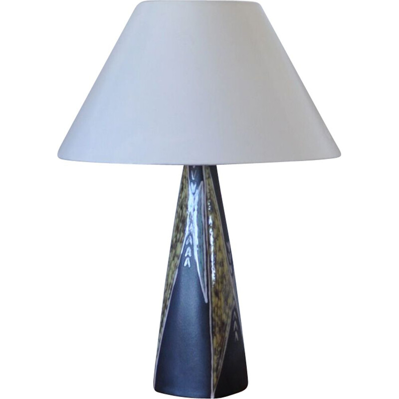 Vintage large ceramic table lamp by Svend Aage Jensen for Søholm