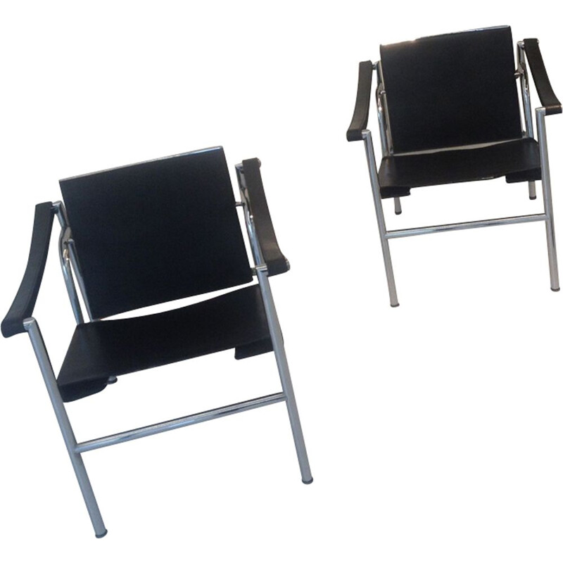 Set of 2 armchairs "LC 1" by Le Corbusier