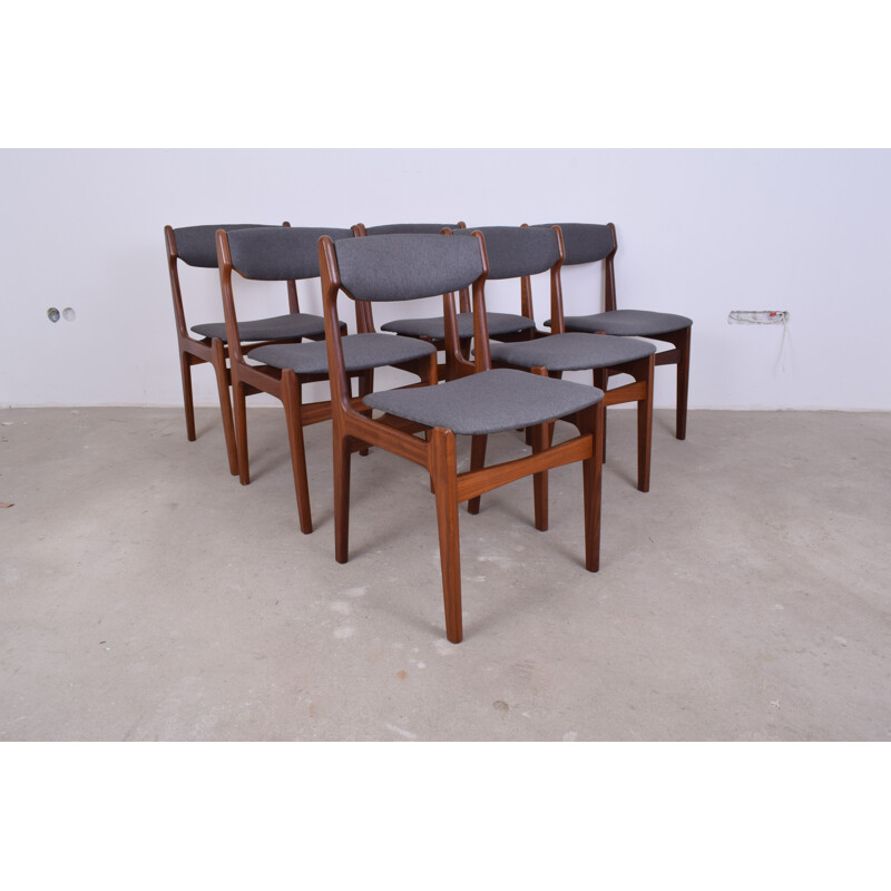 Vintage set of 6 Danish dining chairs in teak