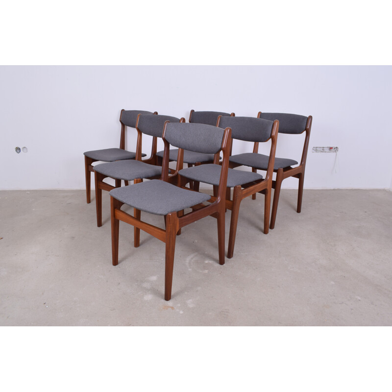 Vintage set of 6 Danish dining chairs in teak