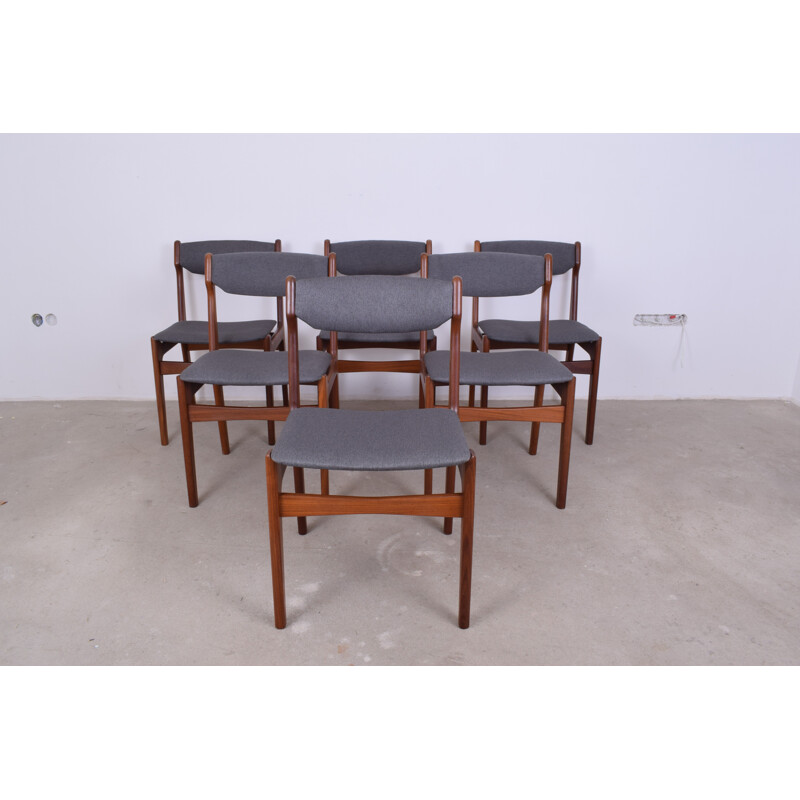 Vintage set of 6 Danish dining chairs in teak